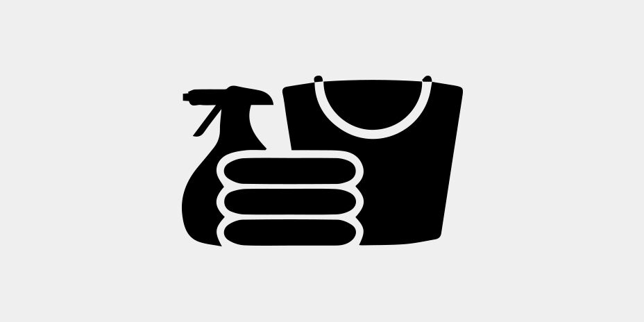 Icon featuring cleaning supplies