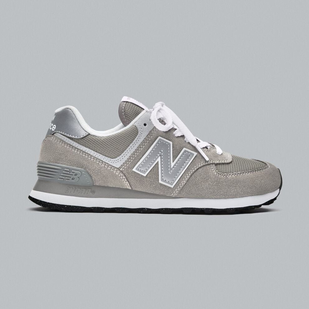 A grey 574 on a grey background